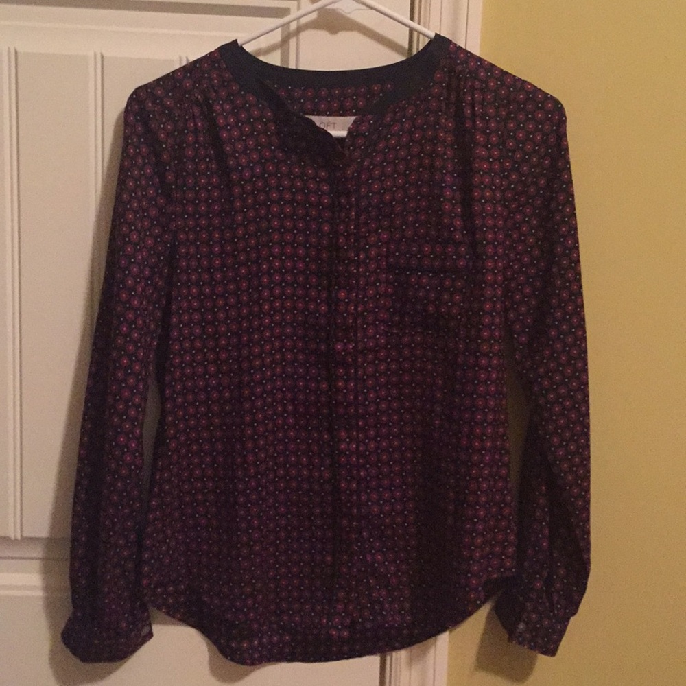 LOFT Long Sleeve Button-up Blouse XXS Petite